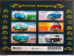 B 120 Brazil Stamp Carros Old Car Romi Iseta DKW Gordini Fusca Simca Chambord Aero Willys 2001 - Unused Stamps