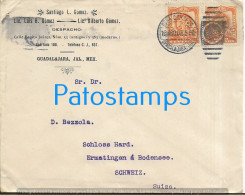 226410 MEXICO GUADALAJARA COVER CANCEL YEAR 1907 CIRCULATED TO SWITZERLAND NO POSTCARD - México