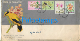 226414 SINGAPORE COVER CANCEL YEAR 1963 BIRD & FLOWER CIRCULATED TO BRAZIL NO POSTCARD - Singapore (1959-...)