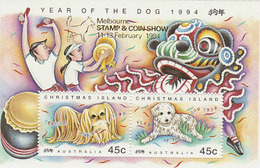 Christmas Island SG 388b 1994 Year Of Dog MELB Stamp Show - Christmaseiland