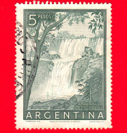 ARGENTINA - Usato - 1955 - Parchi Nazionali  - Cascate Dell'Iguazú - 5 - Used Stamps