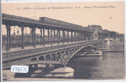 PARIS- LA PASSERELLE DU METROPOLITAIN DE PASSY - Métro Parisien, Gares