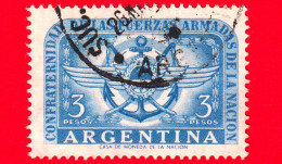 ARGENTINA - Usato - 1955 - Confraternita Delle Forze Armate - Emblemi Militari -  3 - Oblitérés