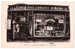 Sisteron - La Librairie Moderne - A. Clergue - Superbe Devanture De Magasin - édit Clergue 200 + Verso - Sisteron