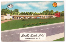 Smith's Ranch Motel - Greensboro N.C. - édit Rowan Printing  + Verso - Greensboro