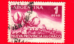 ARGENTINA - Usato - 1956 - Nuove Province Argentine - Chaco - Fiore Di Cotone - 1 - Used Stamps