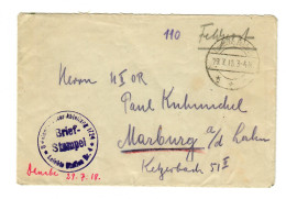 1918 FP-Brief Von Der Auto Station 4, Leichte Funkerstation, Mit 3 Sternen. Gaza - Feldpost (franchise)