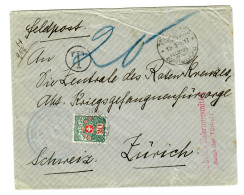 1917 Konstantinopel FP MIL MISS, Soldatenheim Haidar-Pascha N Ach Zürich An RK - Feldpost (postage Free)