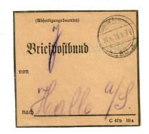 1918: Deutsche Feldpost 511 Auf Briefpostbund Nach Halle/Saale, Interessant - Feldpost (franqueo Gratis)