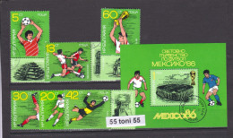 1986 Sport Football World Cup – MEXICO  6v.+S/S – Perf. Used/oblitere (O)  Bulgaria / Bulgarie - Gebraucht