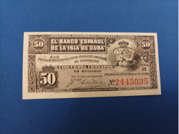50 Centavos Banco Español, Isla De Cuba, Año 1896, UNC - 50 Peseten