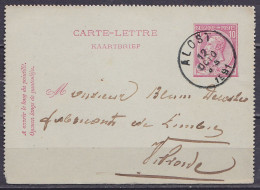 EP Carte-lettre 10c Rose (N°46) Càd ALOST /12 DEC 1891 Pour VILVORDE (au Dos: Càd Arrivée VILVORDE) - Cartas-Letras