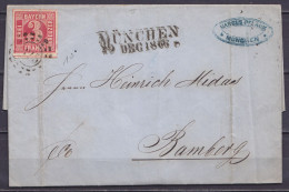 Allemagne (Bavière) - L. Affr. 3kr (Y/T 10) Oblit. "125" - Càd Lin. "MÜNCHEN /29 DEC 1899 Pour BAMBERG (au Dos: Càd Arri - Other & Unclassified