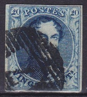 Belgique - N°7 - 20c Bleu Médaillon Léopold 1e 1851 Margé - P7 ATH - 1851-1857 Médaillons (6/8)