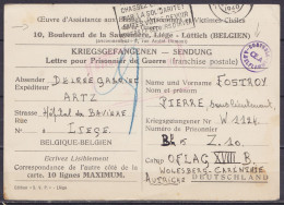 Courrier Pour Prisonnier De Guerre En Franchise (Œuvre D'assistance Aux Blessés, Prisonniers Et Victimes Civiles De La G - Guerra '40-'45 (Storia Postale)