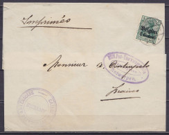 Bande D'imprimés "Caisse Hypotéhcaire Anversoise / Anvers" Affr. OC2 Càpt ANTWERPEN /191? Pour BRAIVES - Cachet Censure  - OC1/25 Governo Generale