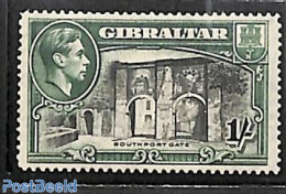 Gibraltar 1938 1Sh, Perf. 14, Stamp Out Of Set, Unused (hinged), Art - Architecture - Gibilterra