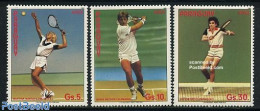 Paraguay 1986 Tennis Players 3v, Red Text, Mint NH, Sport - Sport (other And Mixed) - Tennis - Tenis