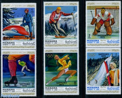 Manama 1970 Olympic Winter Games 6v, Mint NH, Sport - (Bob) Sleigh Sports - Ice Hockey - Olympic Winter Games - Skatin.. - Inverno