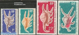 New Caledonia 1972 Shells 4v, Mint NH, Nature - Shells & Crustaceans - Unused Stamps