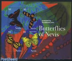 Nevis 2007 Butterflies Of Nevis 4v M/s, Mint NH, Nature - Butterflies - St.Kitts E Nevis ( 1983-...)