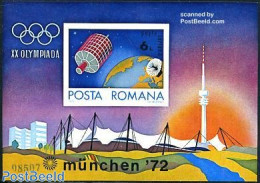 Romania 1972 Olympic Games Munich S/s, Mint NH, Sport - Transport - Olympic Games - Space Exploration - Neufs