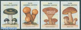 Sierra Leone 1988 Mushrooms 4v, Mint NH, Nature - Mushrooms - Funghi