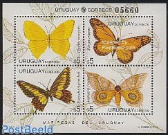 Uruguay 1995 Butterflies S/s, Mint NH, Nature - Butterflies - Uruguay