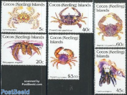 Cocos Islands 1992 Crabs 6v, Mint NH, Nature - Shells & Crustaceans - Crabs And Lobsters - Marine Life