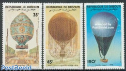 Djibouti 1983 Aviation Bi-centenary 3v, Mint NH, Transport - Balloons - Montgolfières