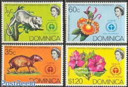 Dominica 1972 Environment Conferation 4v, Mint NH, Nature - Animals (others & Mixed) - Environment - Flowers & Plants .. - Protezione Dell'Ambiente & Clima