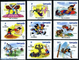 Grenada 1984 Olympic Games, Disney 9v (without Rings), Mint NH, Sport - Athletics - Olympic Games - Shooting Sports - .. - Athletics