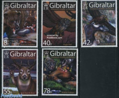 Gibraltar 2007 Animals In History 5v, Mint NH, Nature - Animals (others & Mixed) - Bears - Birds - Birds Of Prey - Dee.. - Gibilterra