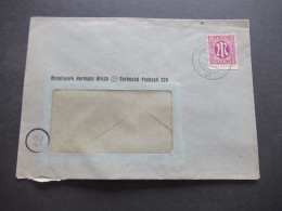 Bizone Am Post Nr.7 Unterrandstück EF Tagesstempel Dortmund 1.8.1945 (frühe Verwendung!) Metallwerk Hermann Bruch - Covers & Documents