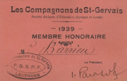 C15-32) LECTOURE (GERS) LES COMPAGNONS DE GERVAIS - 1939 - MEMBRE HONORAIRE MR BARRIEU - Lectoure