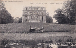 C15-59) CASSEL (NORD) CHATEAU D ' OXELAERE  - FACADE SUD - ATTELAGE D ' ANE AVEC ENFANTS - ( 2 SCANS ) - Cassel