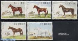 Ireland 1981 Irish Horses 5v (3v+[:]), Mint NH, Nature - Dogs - Horses - Unused Stamps