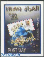 Iraq 2002 Stamp Day S/s, Mint NH, Various - Stamp Day - Stamps On Stamps - Globes - Dag Van De Postzegel