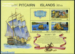 Pitcairn Islands 1978 Bounty Day S/s, Mint NH, Transport - Various - Fire Fighters & Prevention - Ships And Boats - Fo.. - Firemen