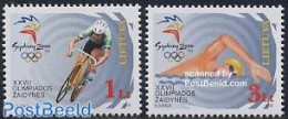 Lithuania 2000 Olympic Games Sydney 2v, Mint NH, Sport - Cycling - Olympic Games - Swimming - Radsport
