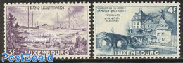 Luxemburg 1953 Definitives 2v, Mint NH, Performance Art - Radio And Television - Art - Authors - Bridges And Tunnels - Nuovi