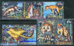 Australia 1997 Night Animals 6v ([]+[:]+[::]), Mint NH, Nature - Animals (others & Mixed) - Owls - Reptiles - Neufs