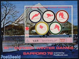 Yemen, Arab Republic 1971 Olympic Winter Games S/s Imperforated, Mint NH, Sport - (Bob) Sleigh Sports - Ice Hockey - O.. - Hiver