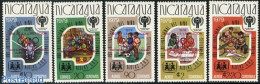 Nicaragua 1980 Olympic Games, Red Overprints 5v, Mint NH, Sport - Various - Baseball - Football - Olympic Games - Fair.. - Honkbal