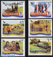 New Zealand 2005 Rotary, Lions, YMCA 6v, Mint NH, Sport - Transport - Various - Kayaks & Rowing - Railways - Ships And.. - Unused Stamps