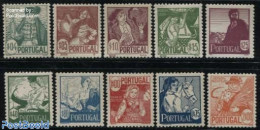 Portugal 1941 Costumes 10v, Mint NH, Nature - Transport - Various - Fish - Fishing - Horses - Ships And Boats - Agricu.. - Nuevos
