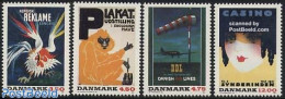 Denmark 1991 Poster Art 4v, Mint NH, Transport - Aircraft & Aviation - Art - Modern Art (1850-present) - Poster Art - Unused Stamps