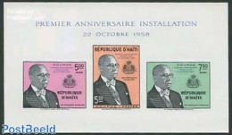Haiti 1958 Duvalier Election S/s Imperforated, Mint NH, History - Politicians - Haití