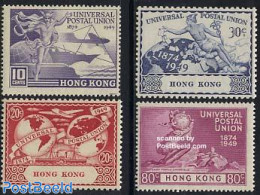 Hong Kong 1949 75 Years UPU 4v, Unused (hinged), Transport - U.P.U. - Railways - Ships And Boats - Unused Stamps