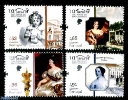Portugal 2019 Queen D. Maria II 200th Birthday 4v, Mint NH, History - Kings & Queens (Royalty) - Art - Paintings - Nuovi